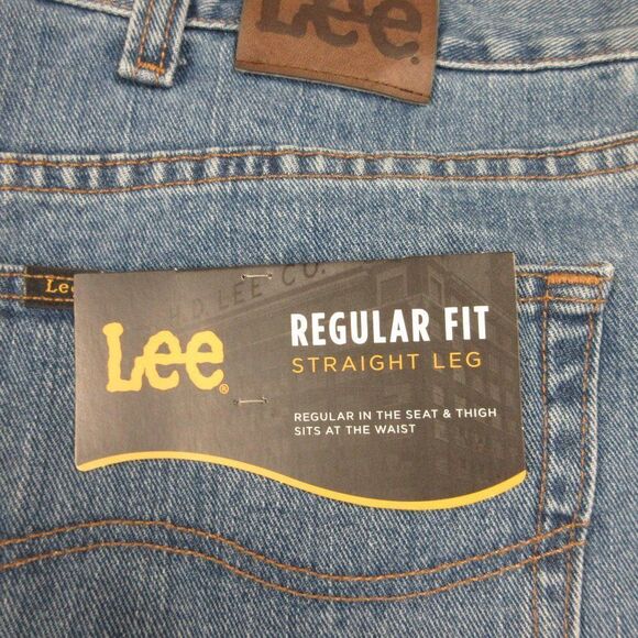 LEE Big & Tall Regular Fit‎ Straight Leg Denim Jeans Mens Size 52x30 Cotton NWT - Picture 6 of 11